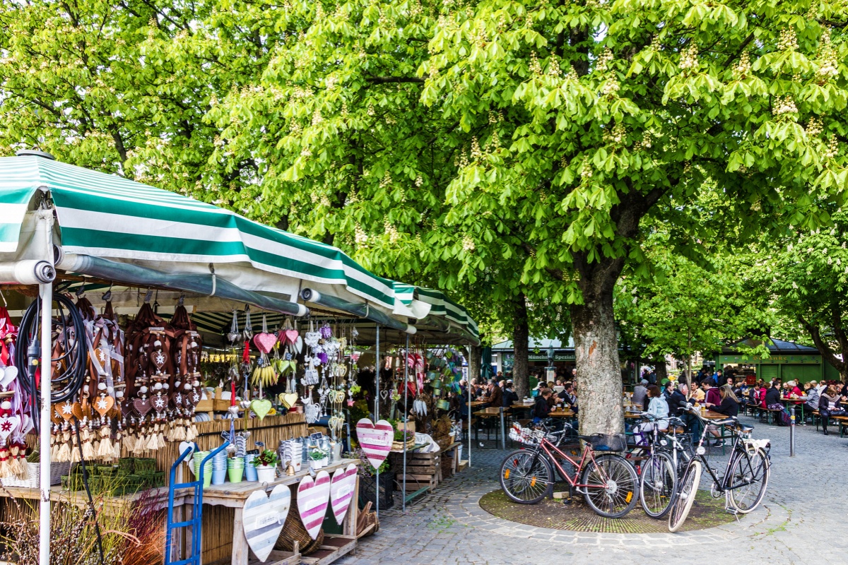 Viktualienmarkt - famous delicatessen market in Munich